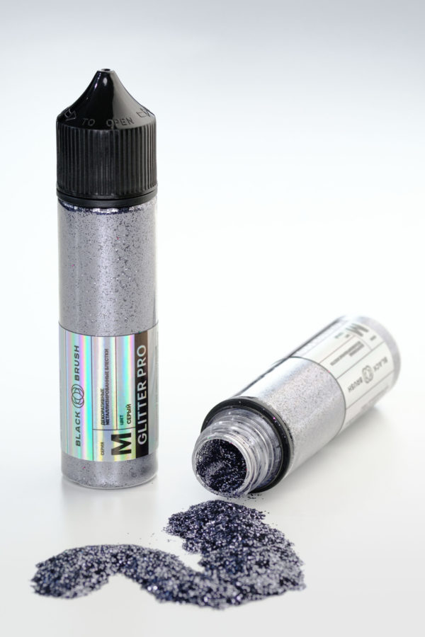 Глиттер BLACK BRUSH GLITTER PRO, серый