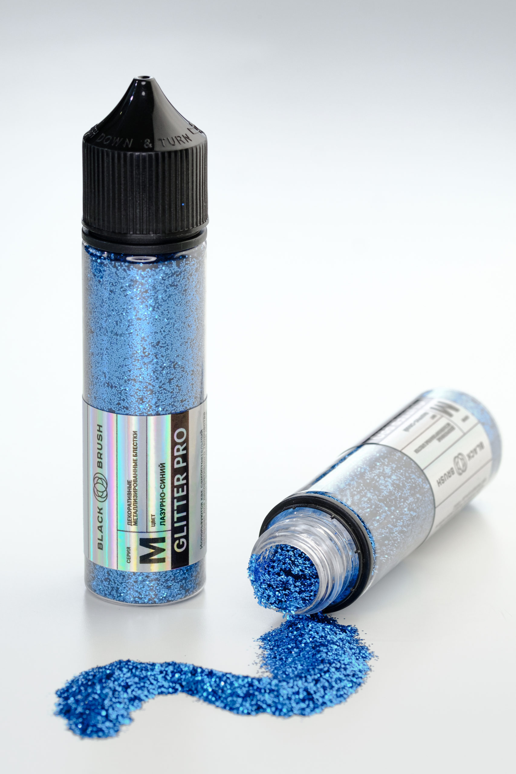 Глиттер BLACK BRUSH GLITTER PRO, лазурно-синий